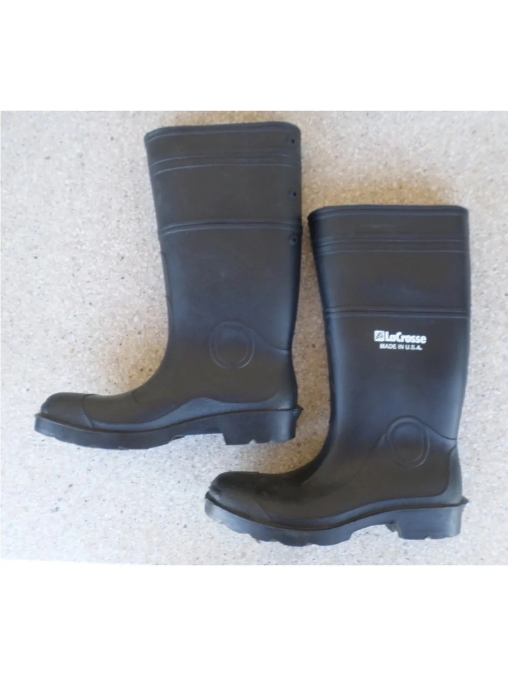 LaCrosse Black Heavy-Duty Waterproof Rubber Boots Hunting Fishing Farming Sz 4